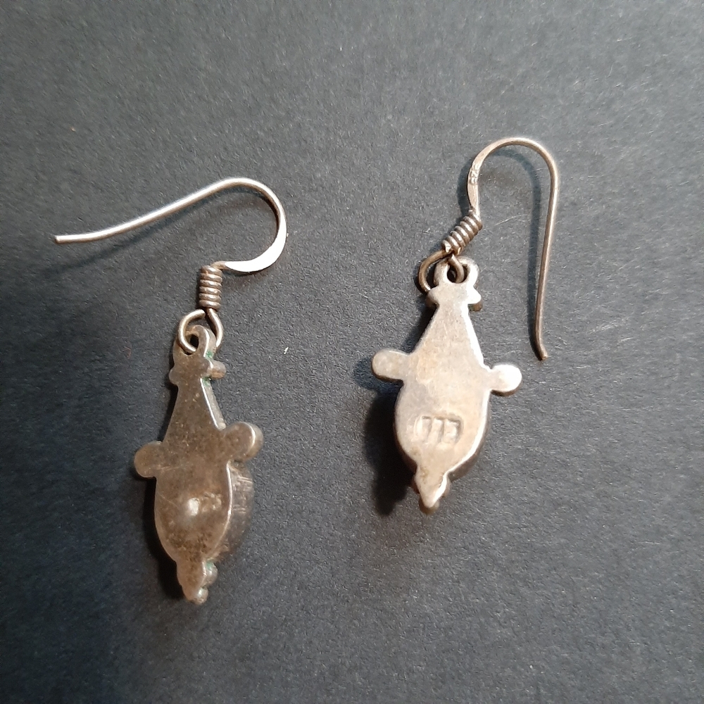 Vintage • sterling and amethyst earrings - Picture 3 of 4